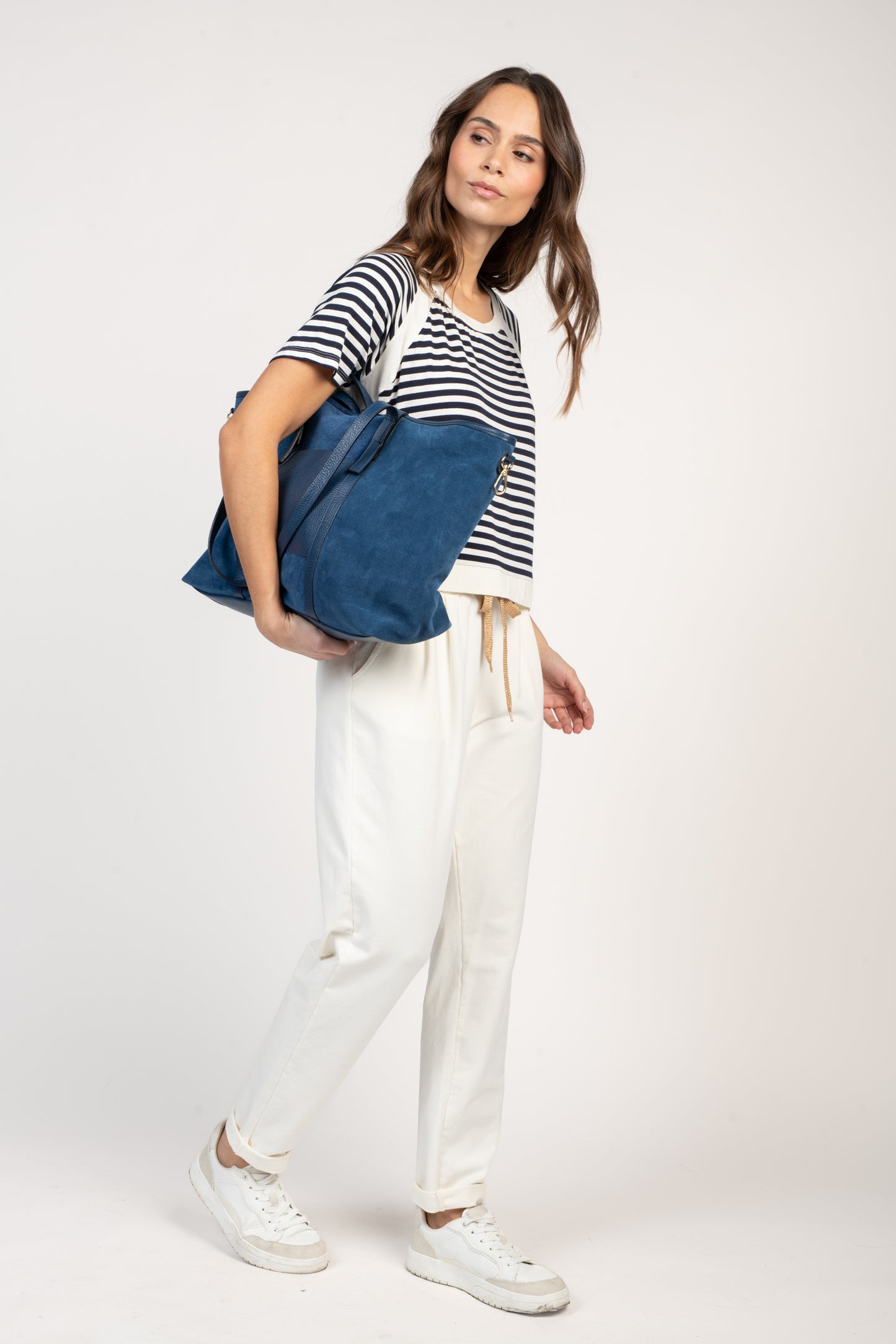 SAC CABAS EN CUIR ÉLISABETH BLEU