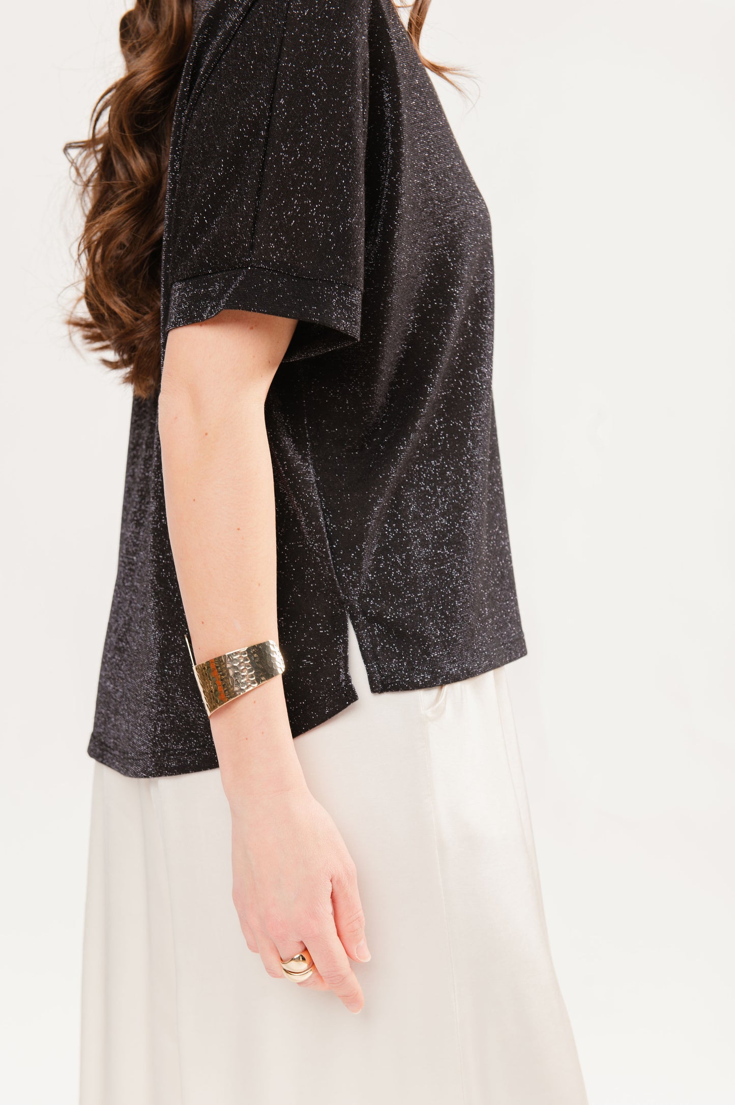 TOP AMPLE PAILLETTÉ FREDERICA NOIR