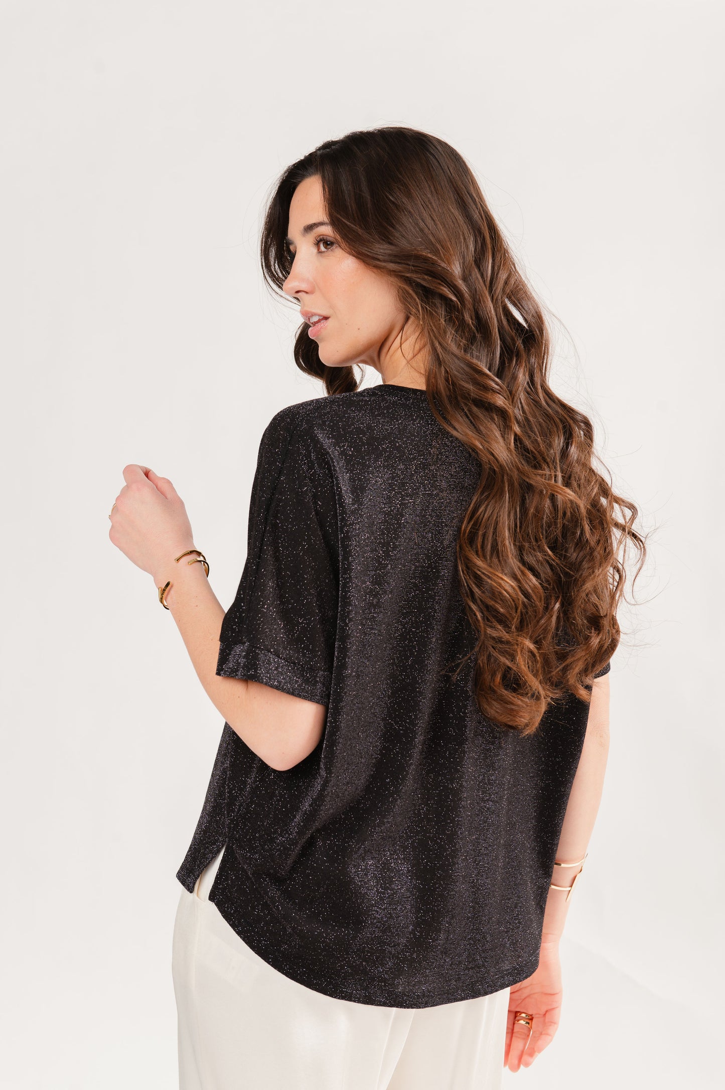 TOP AMPLE PAILLETTÉ FREDERICA NOIR