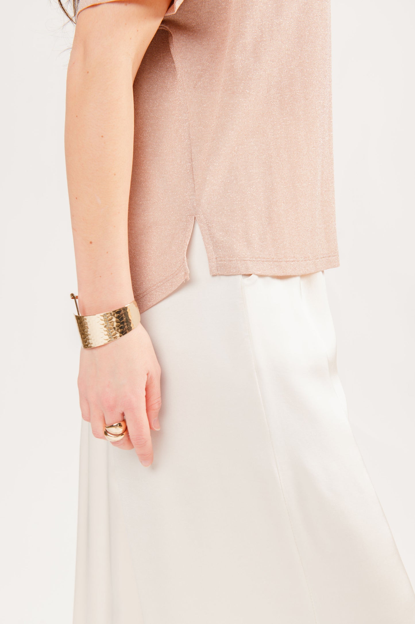 TOP AMPLE PAILLETTÉ FREDERICA ROSE POUDRÉ