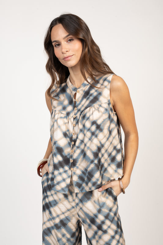 Haut vintage top court en coton Madras multicolore. Taille M, 38, 40. – Couleurs Vintage Haut vintage top court en coton Madras multicolore. Taille M, 38, 40. – Couleurs Vintage