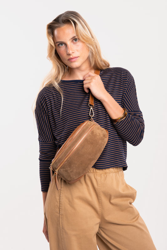 SAC BANANE EN CUIR CAMEL FLORENTINE