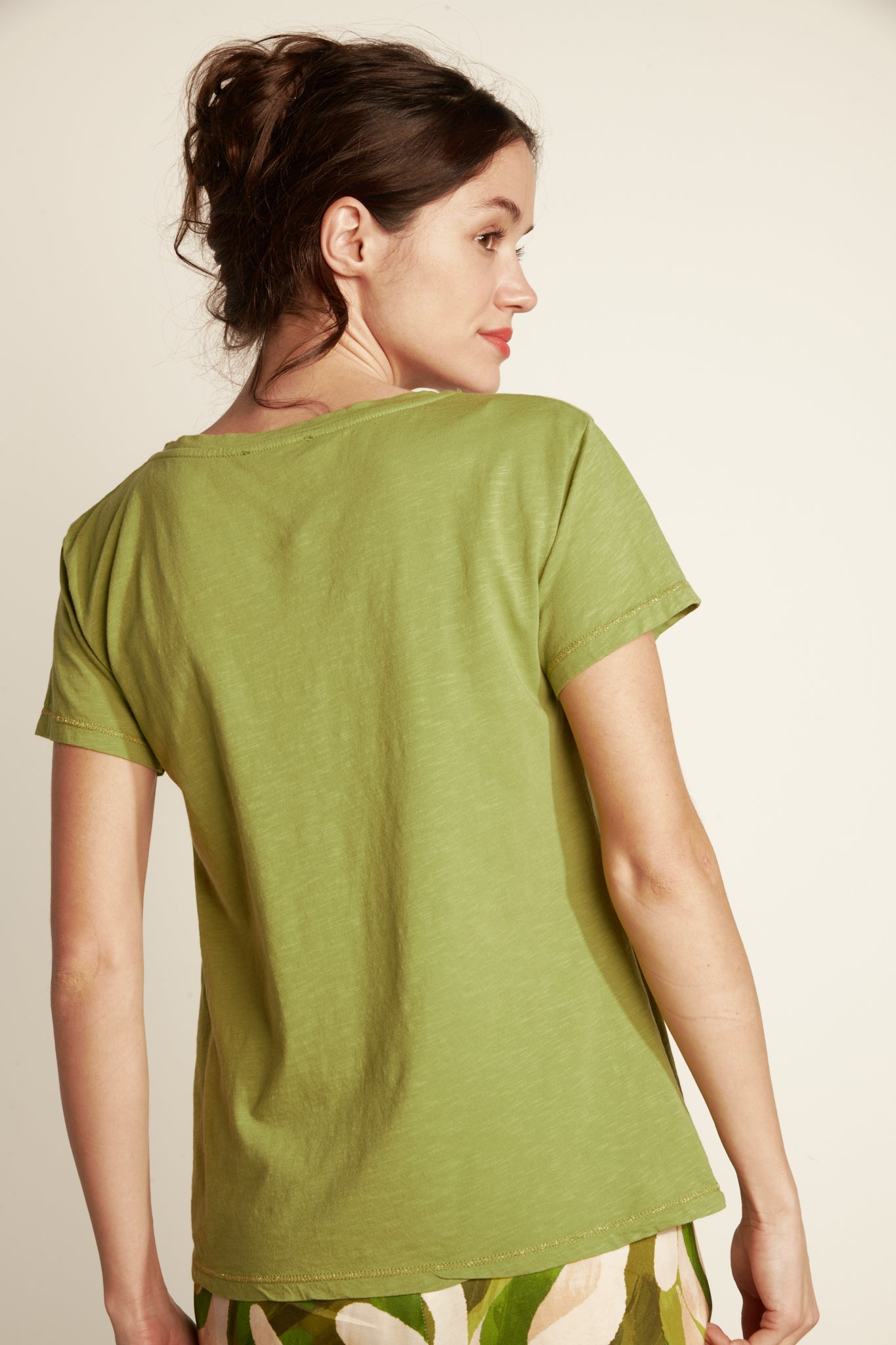 T-SHIRT ANDRE COTON MODAL PISTACHE