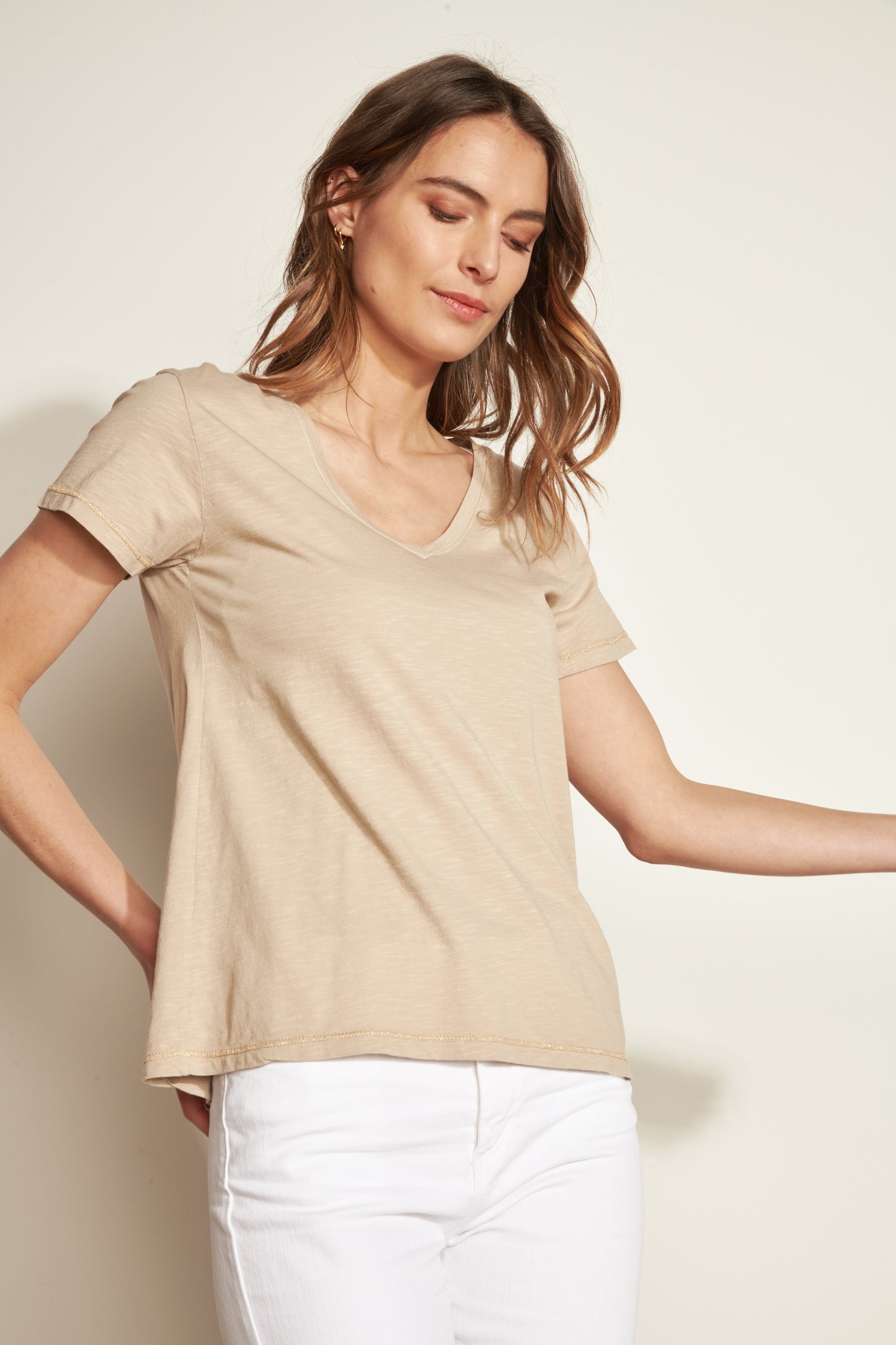 T-SHIRT ANDRE COTON MODAL SABLE