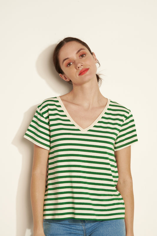 GREEN ALISTAIR MARINIERE T-SHIRT