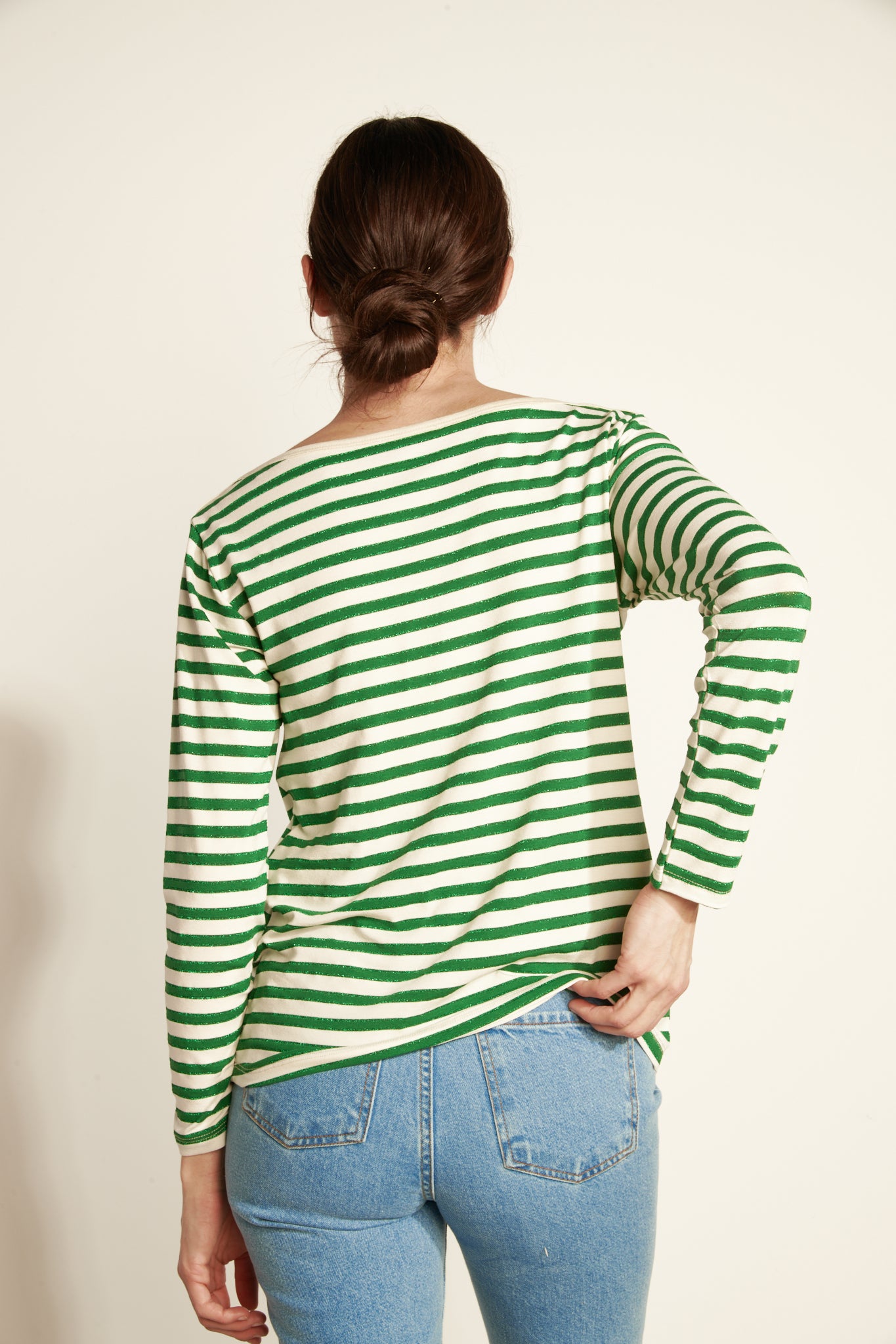 LONG-SLEEVED T-SHIRT MARINIÈRE AUREL GREEN