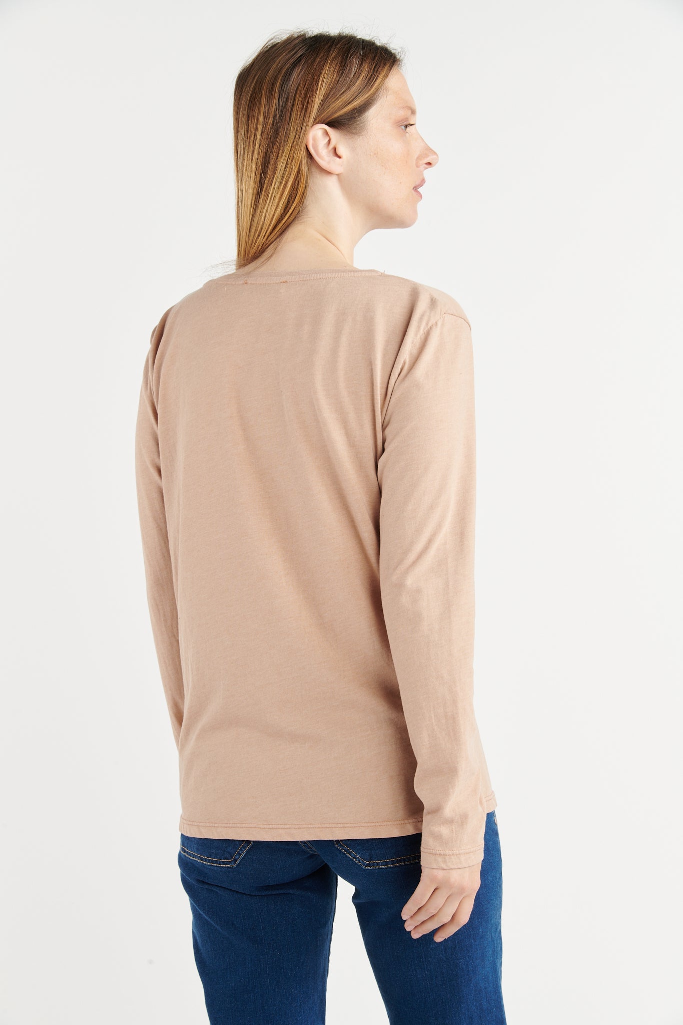 T-SHIRT COL V BARRY ROSE PLUME