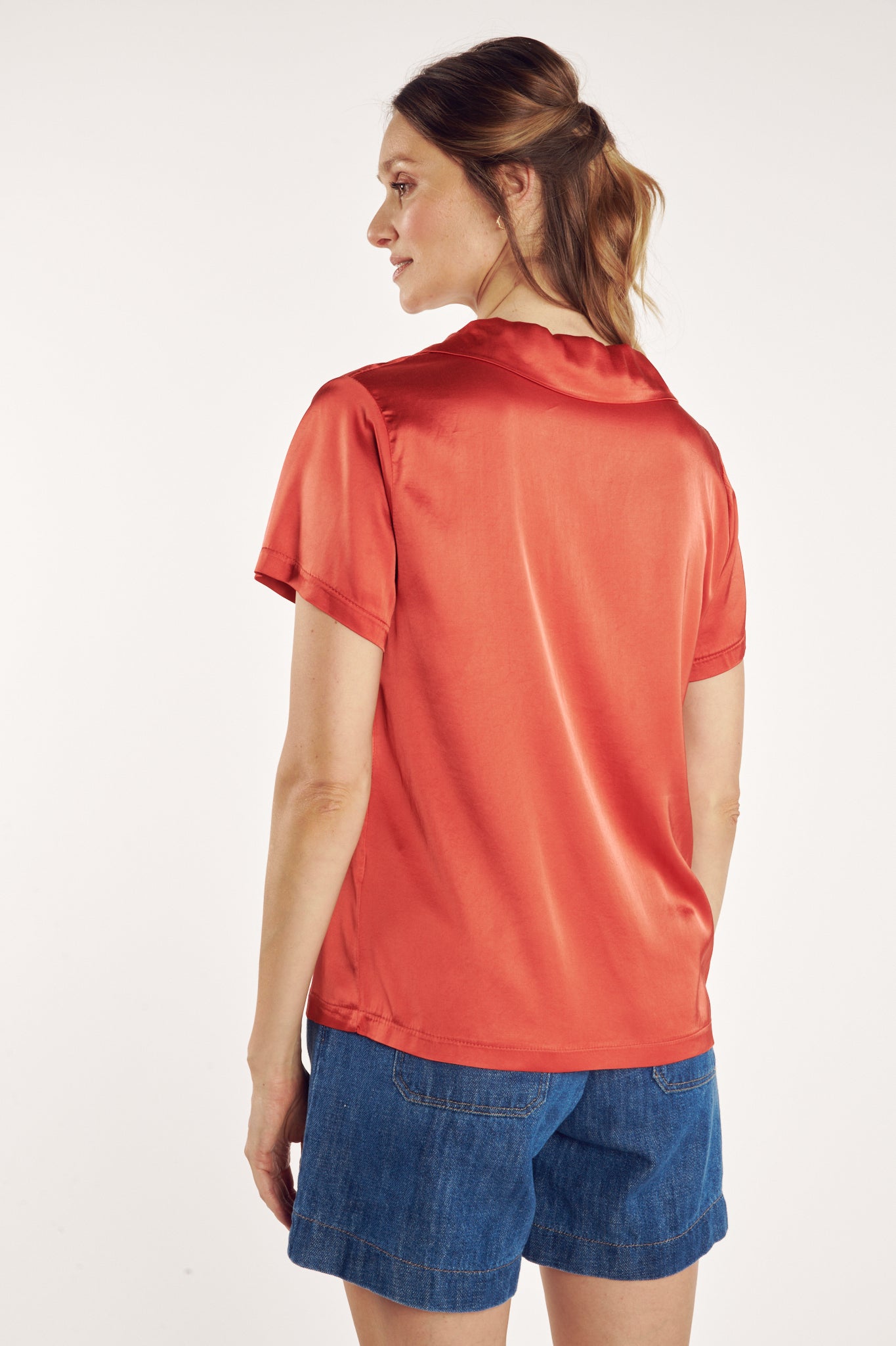 T-SHIRT COL POLO CASSANDRA CORAIL
