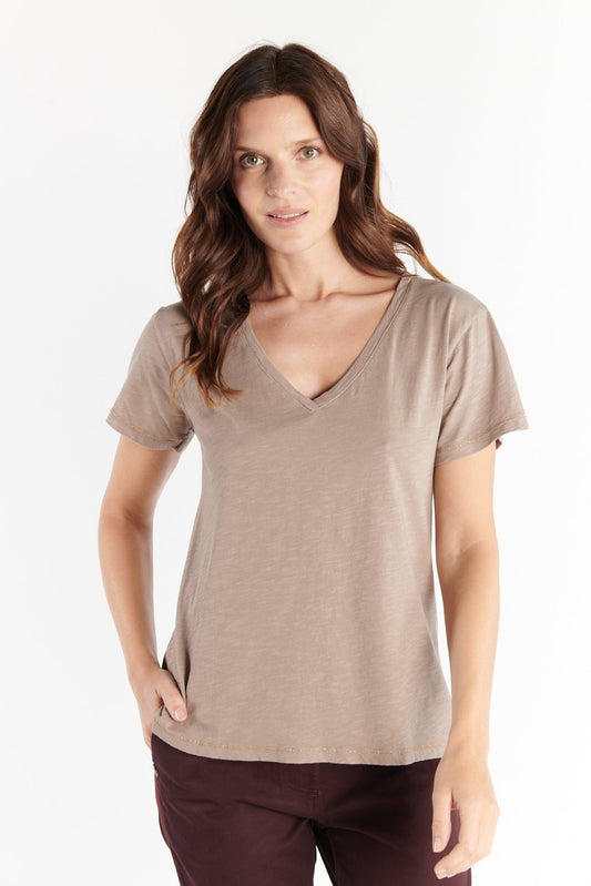 T-SHIRT ANDRE COTON MODAL TAUPE