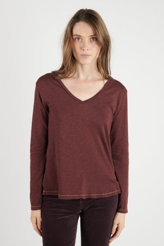 T-SHIRT DARNELL COTON MODAL PRUNE