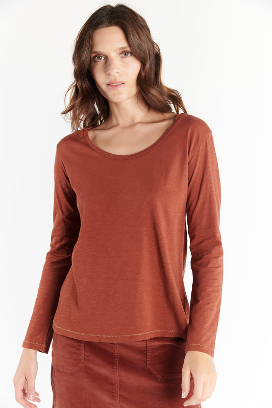 T-SHIRT DAVY COTON MODAL PAPRIKA