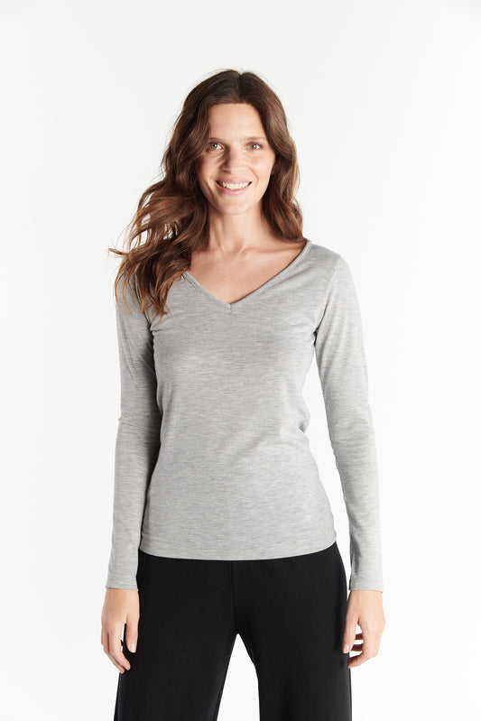 T-SHIRT COL V DRISSIA GRIS