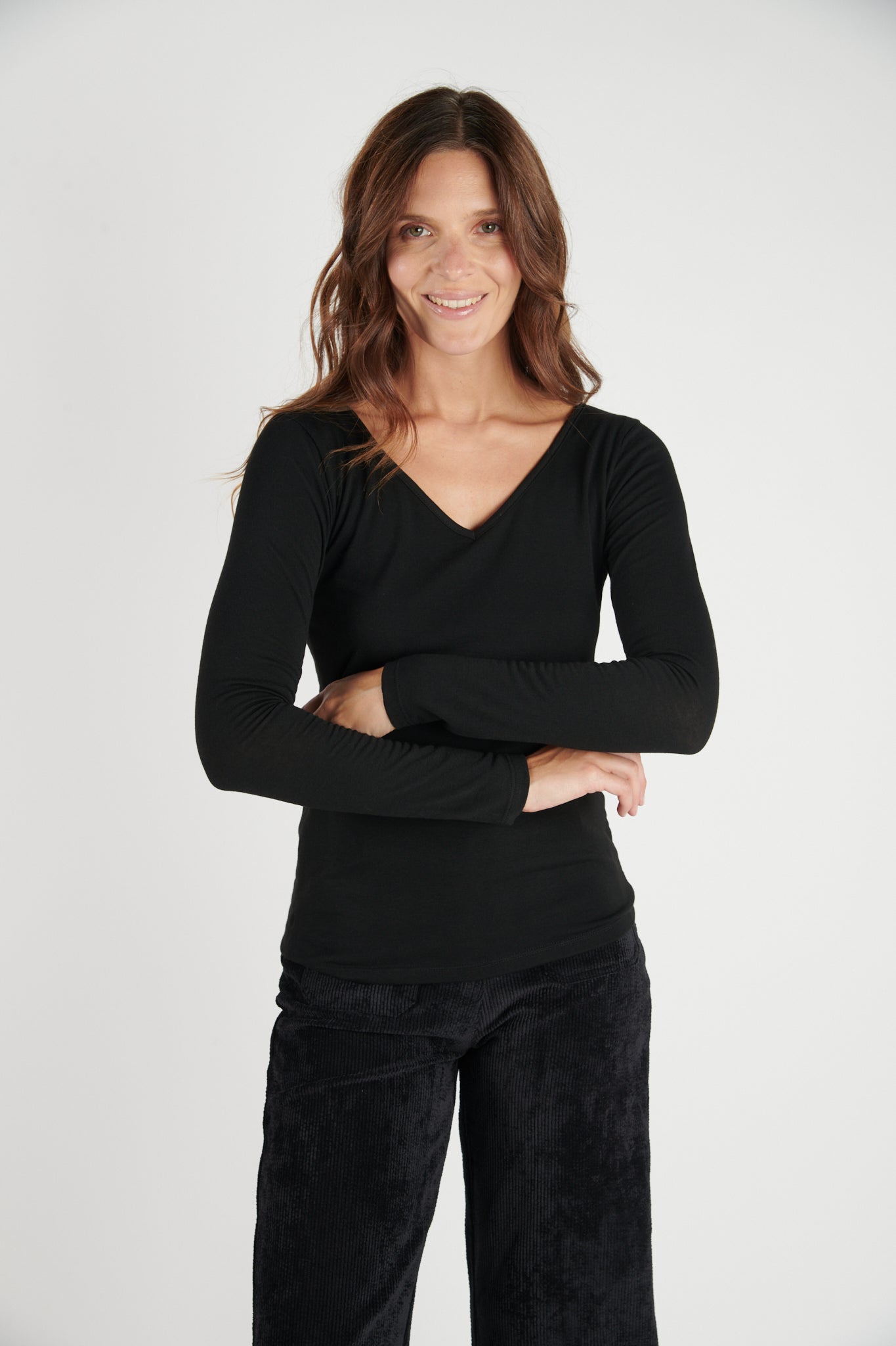 T-SHIRT COL V DRISSIA NOIR