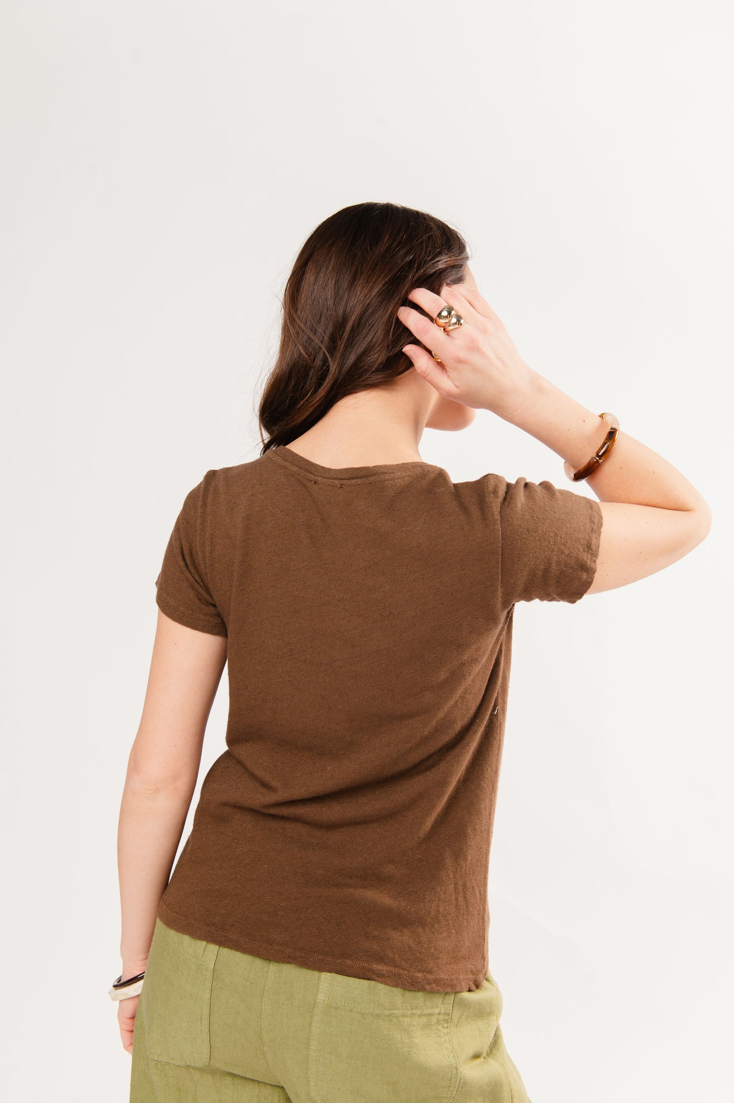 T-SHIRT COL V FRANCINE MARRON