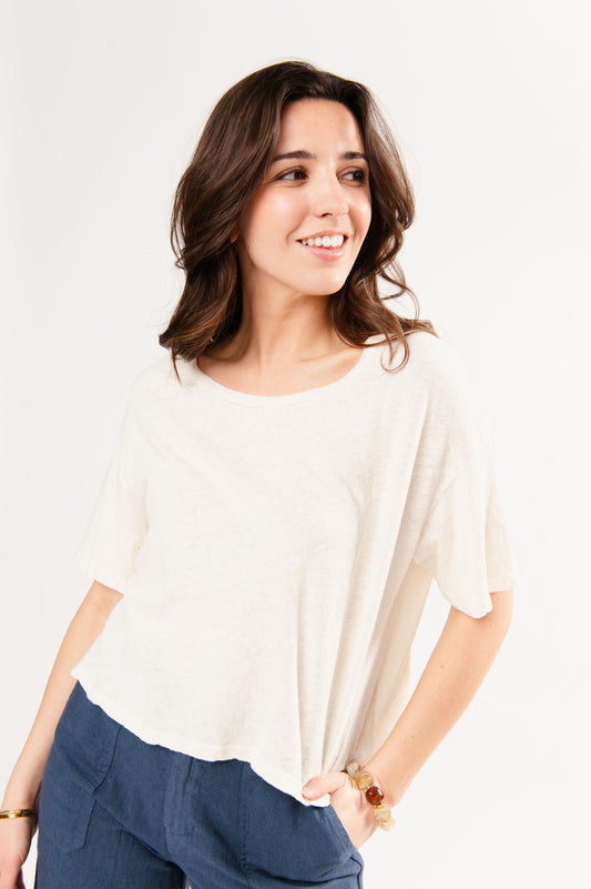 T-SHIRT AMPLE FILIPPO ÉCRU