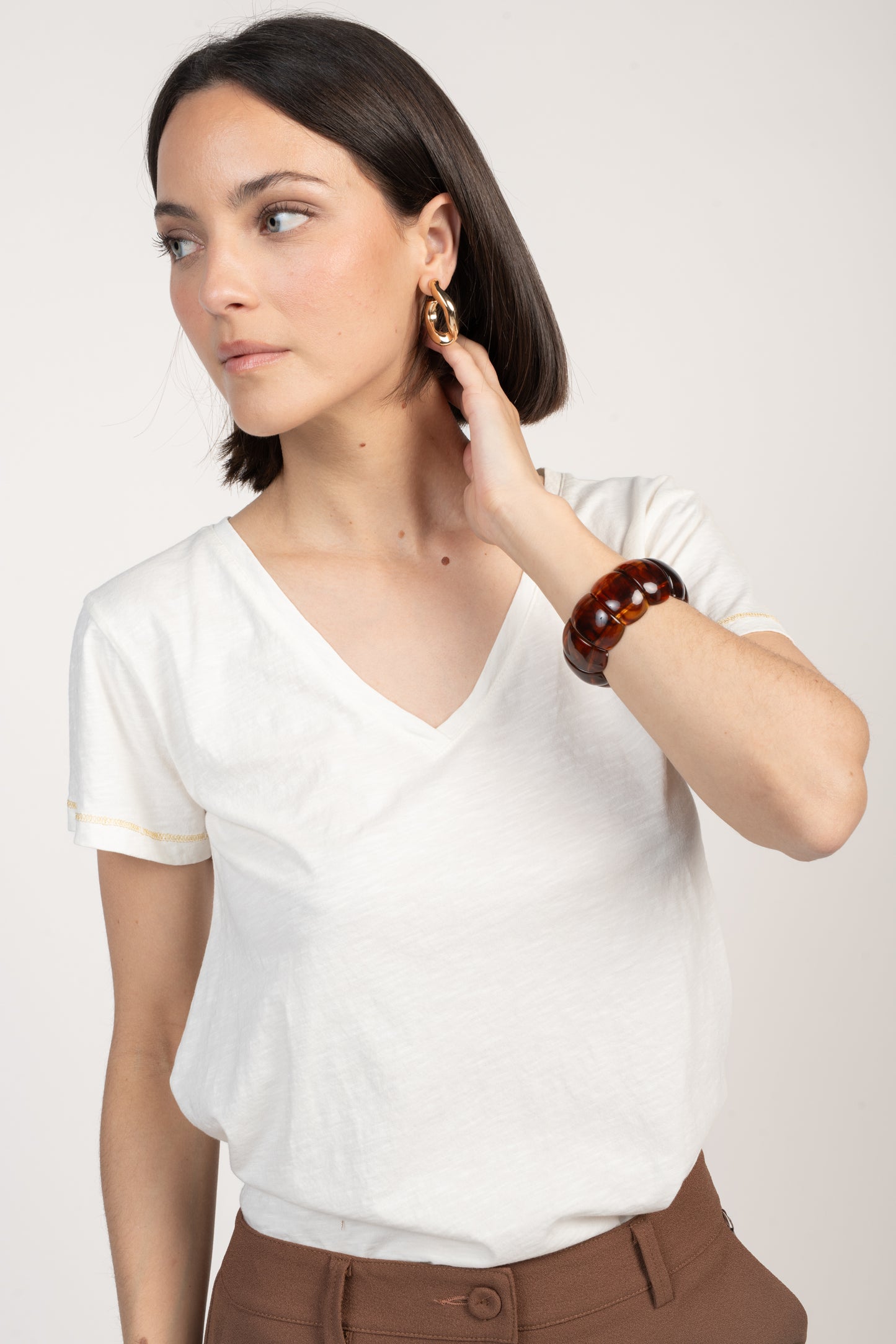T-SHIRT FLORA COTON MODAL ÉCRU