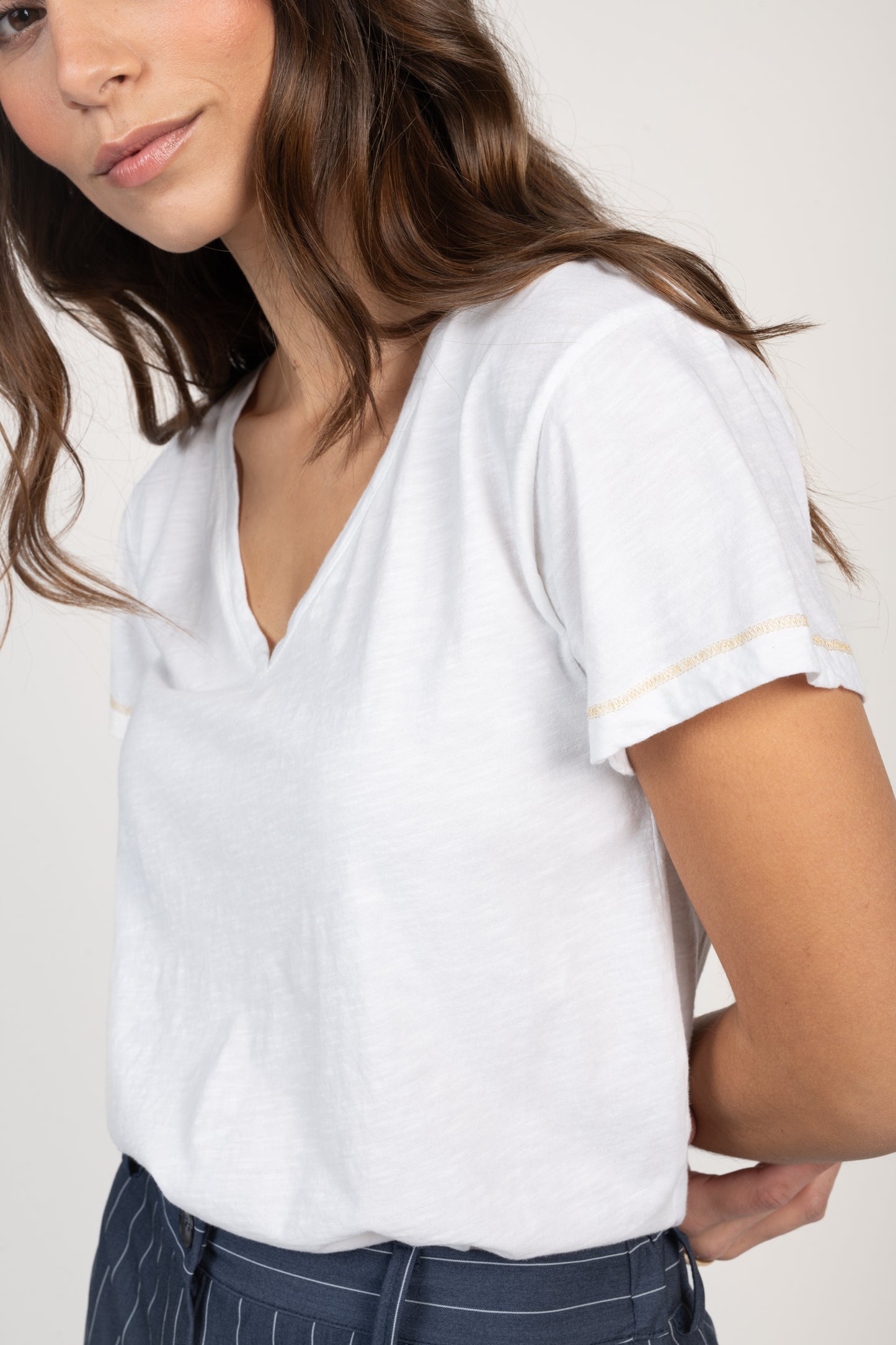 T-SHIRT FLORA COTON MODAL BLANC