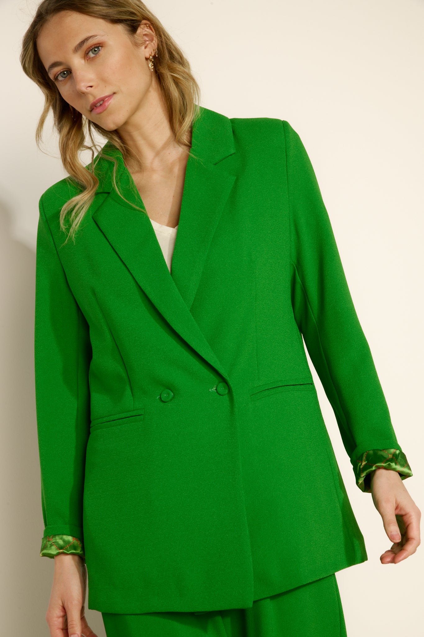 ANGELINA GREEN OVERSIZED BLAZER