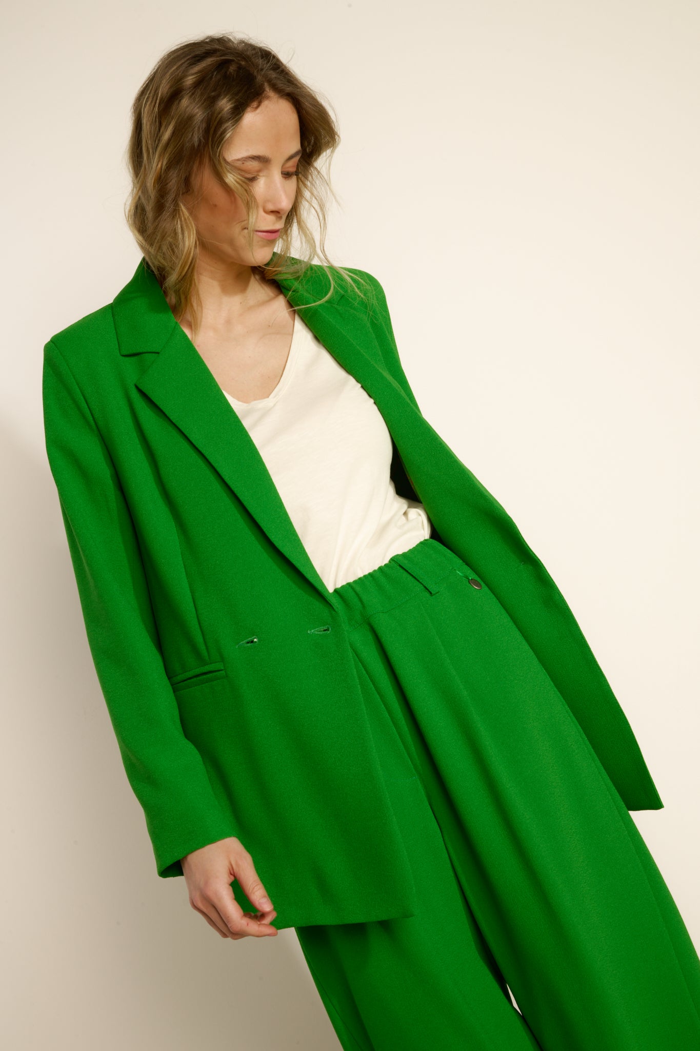 ANGELINA GREEN OVERSIZED BLAZER