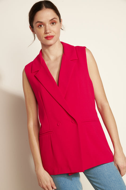 BLAZER SANS MANCHES ASTRID FUCHSIA