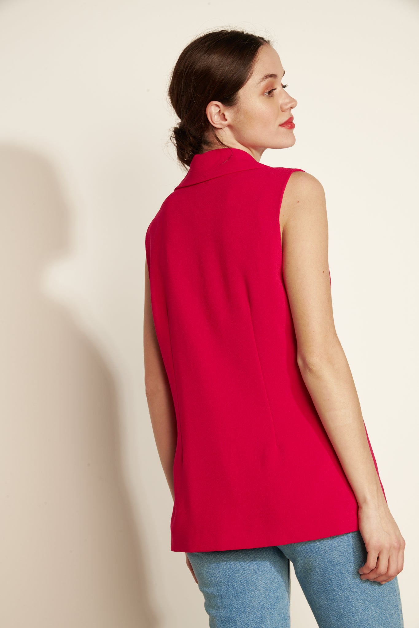 SS CITY SLEEVE CROSSED JACKET - FUSHIA