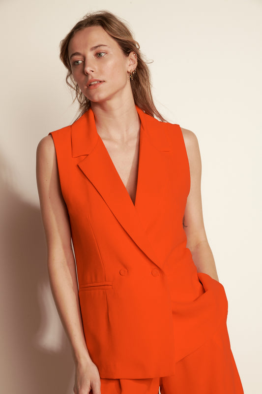 BLAZER SANS MANCHES ASTRID ORANGE