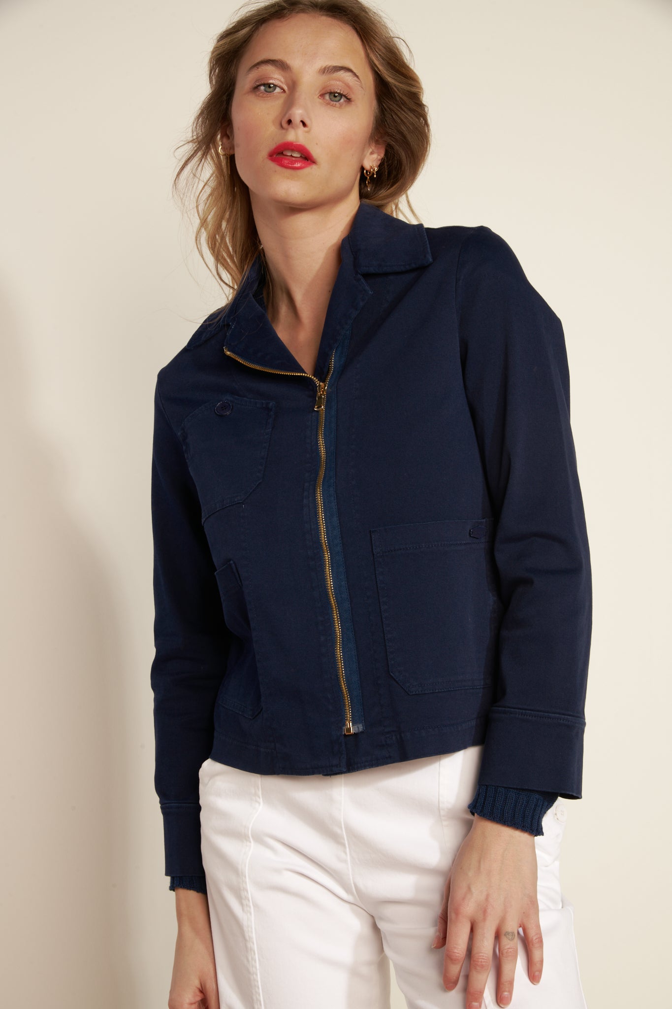 VESTE ZIPPÉE ALINE MARINE