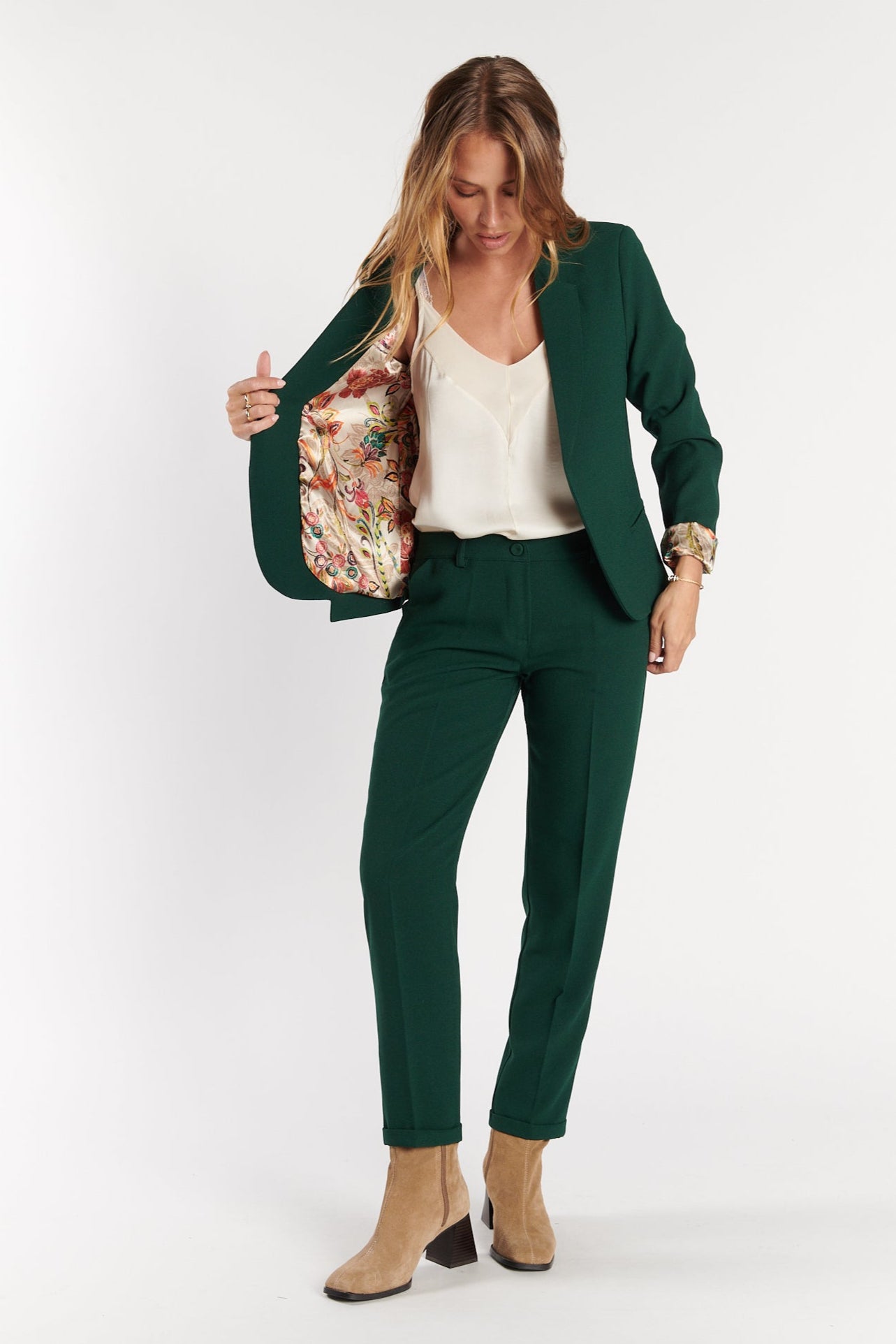 BLAZER CINTRÉ ARIANE VERT PIN