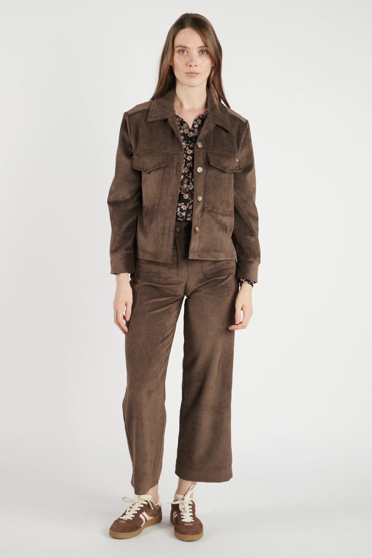 VESTE COURTE VELOURS DENISA CHOCO