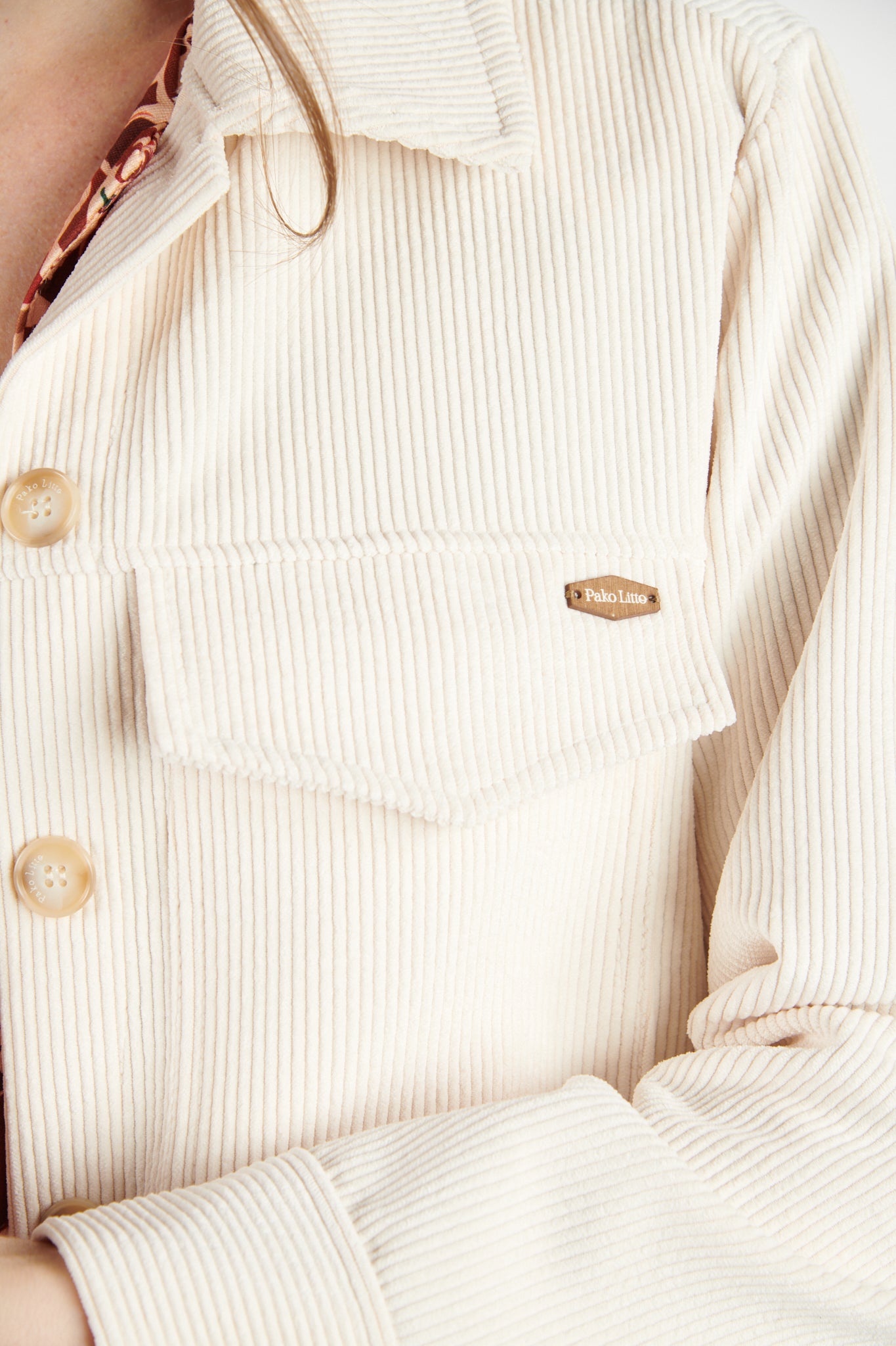 VESTE COURTE VELOURS DENISA NATUREL