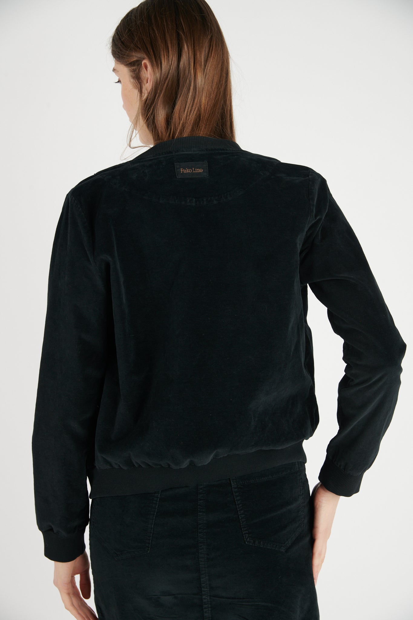 VESTE ZIPPER VELOURS DALVA NOIR