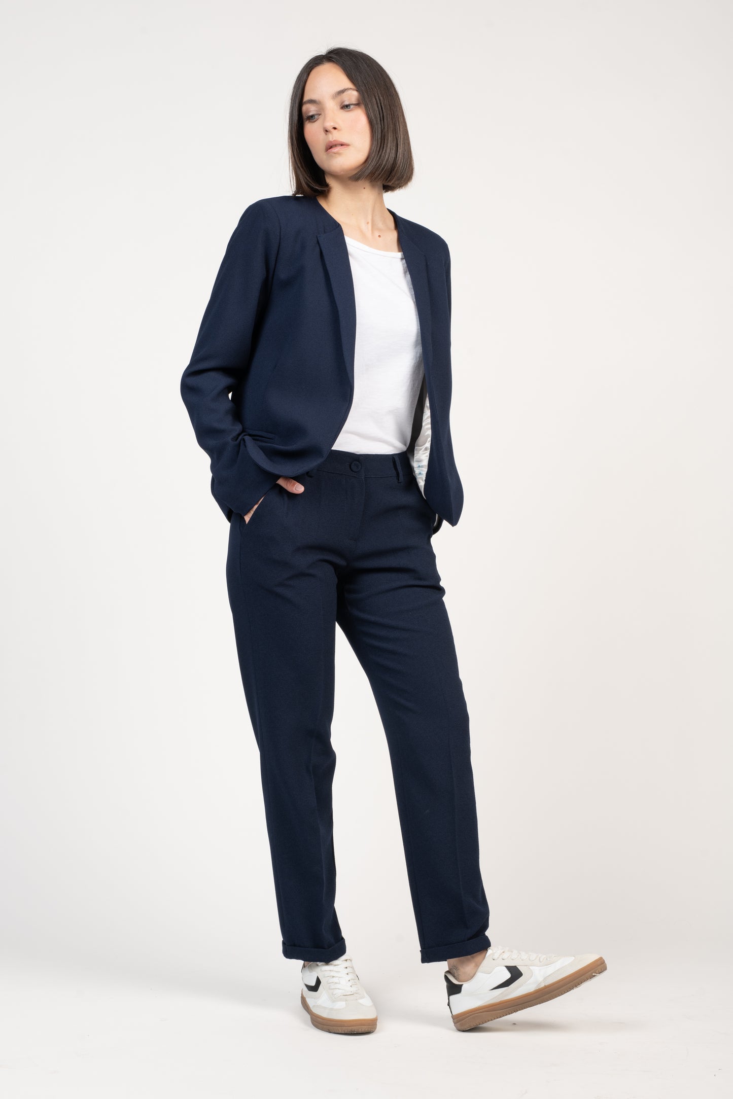 PANTALON 7/8 CIGARETTE ELSA MARINE