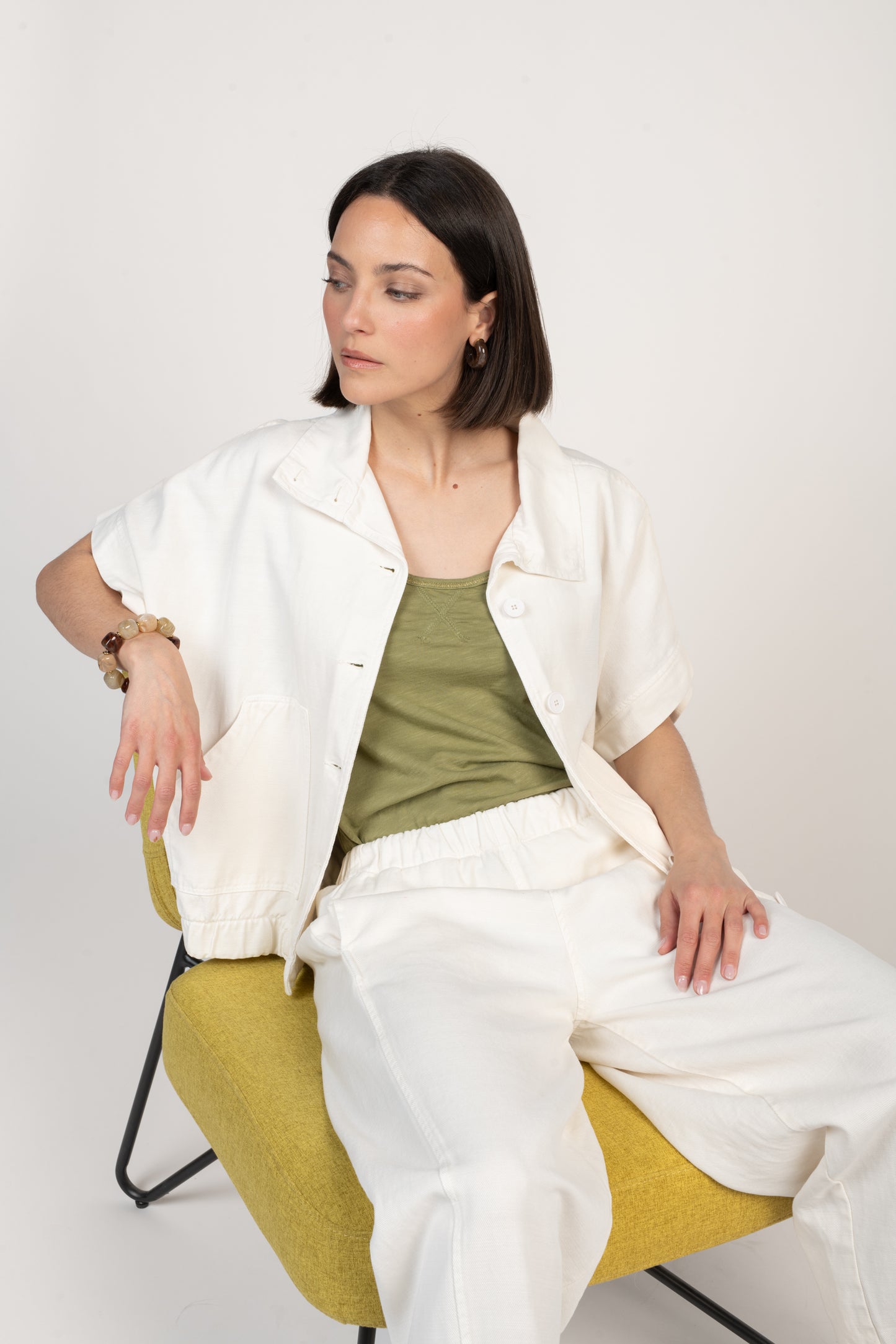 VESTE SANS MANCHES ELLIOT ÉCRUE