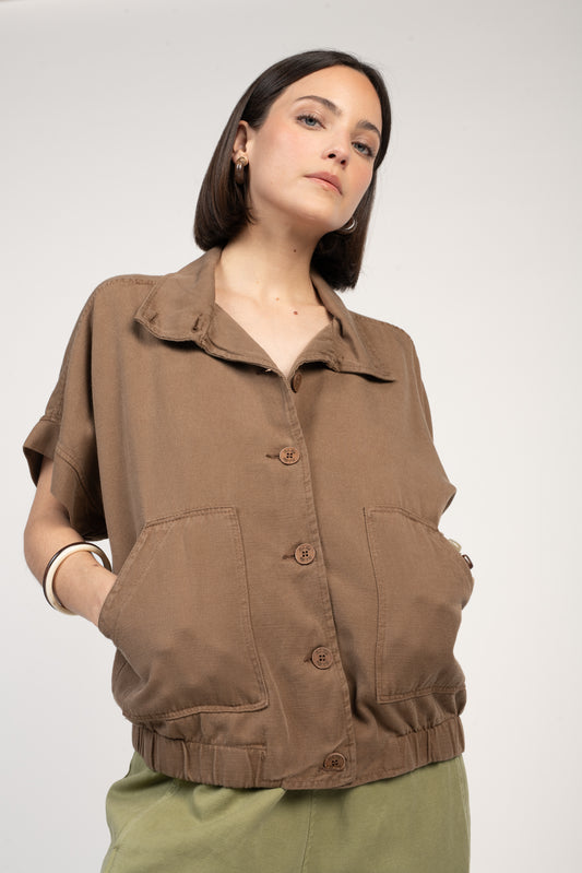 VESTE SANS MANCHES ELLIOT MARRON