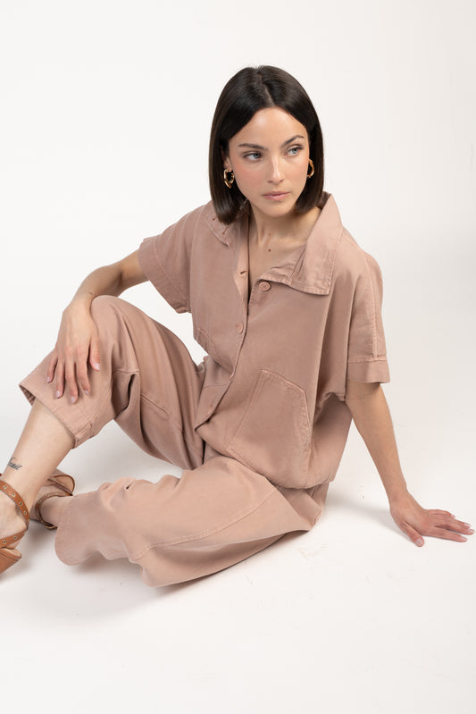 VESTE SANS MANCHES ELLIOT VIEUX ROSE