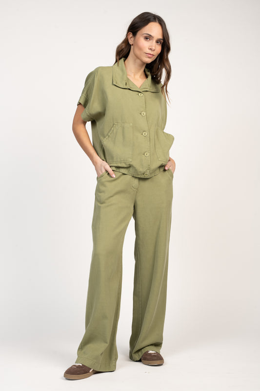 PANTALON ÉVASÉ ESMÉE VERT