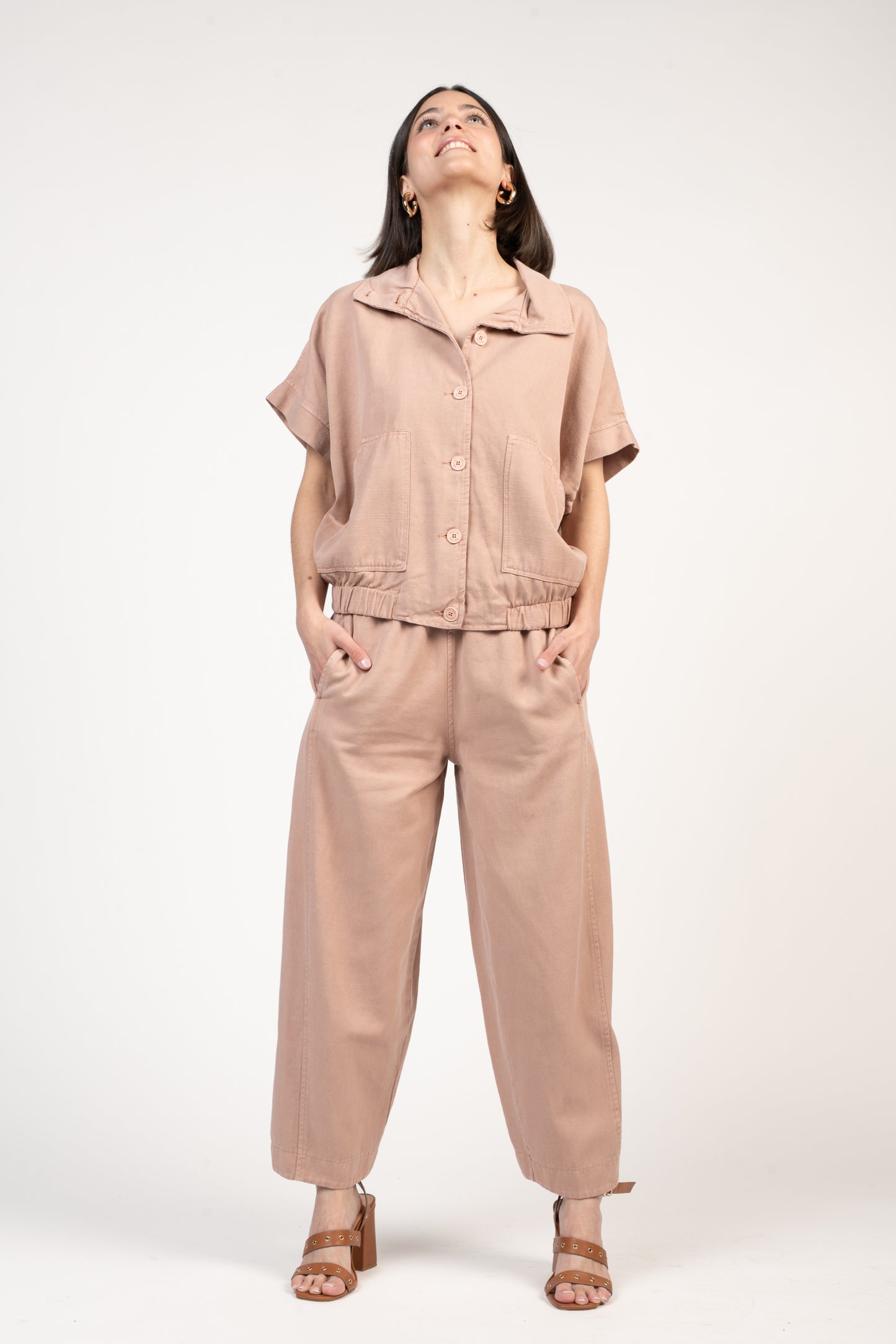 PANTALON BALLON 7/8ÈME ÉLÉONORE VIEUX ROSE