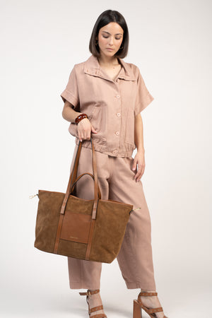SAC CABAS EN CUIR ÉLISABETH CAMEL