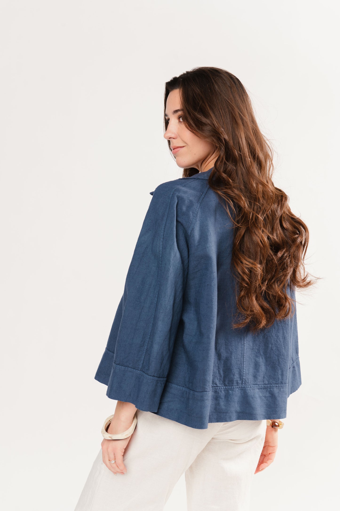 VESTE EN LIN FRIDA BLEU