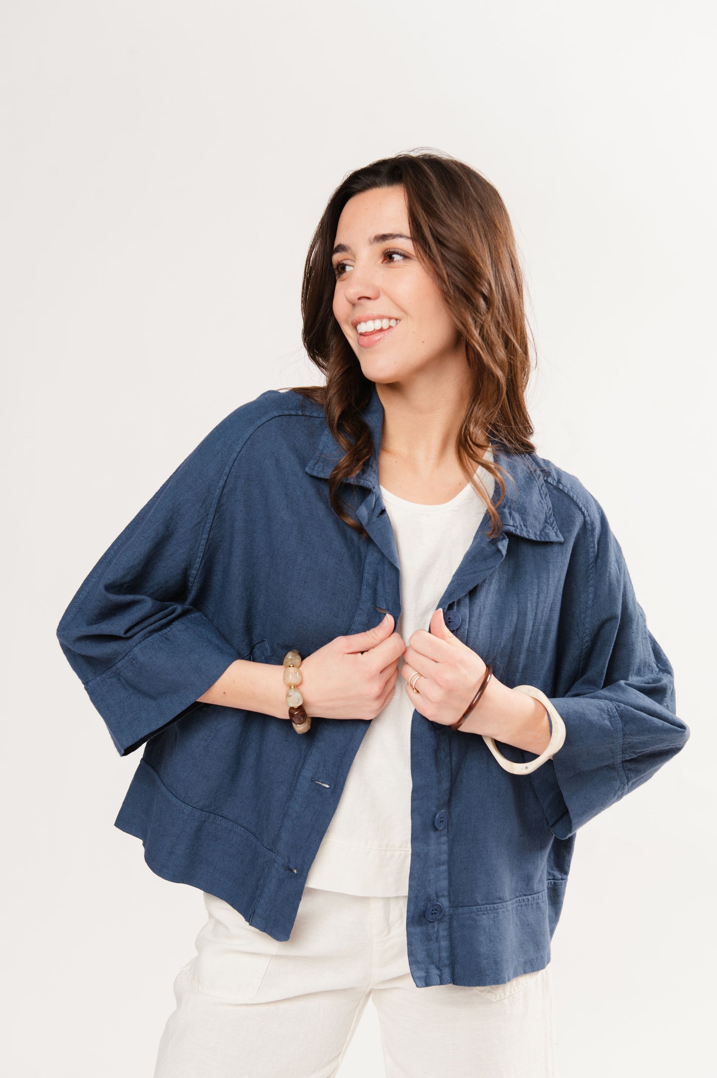 VESTE EN LIN FRIDA BLEU