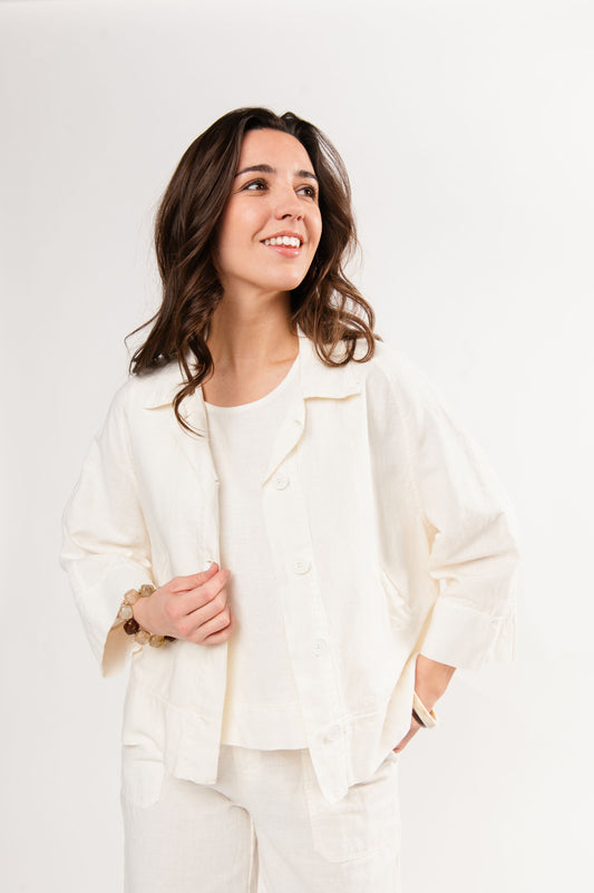 VESTE EN LIN FRIDA ÉCRU