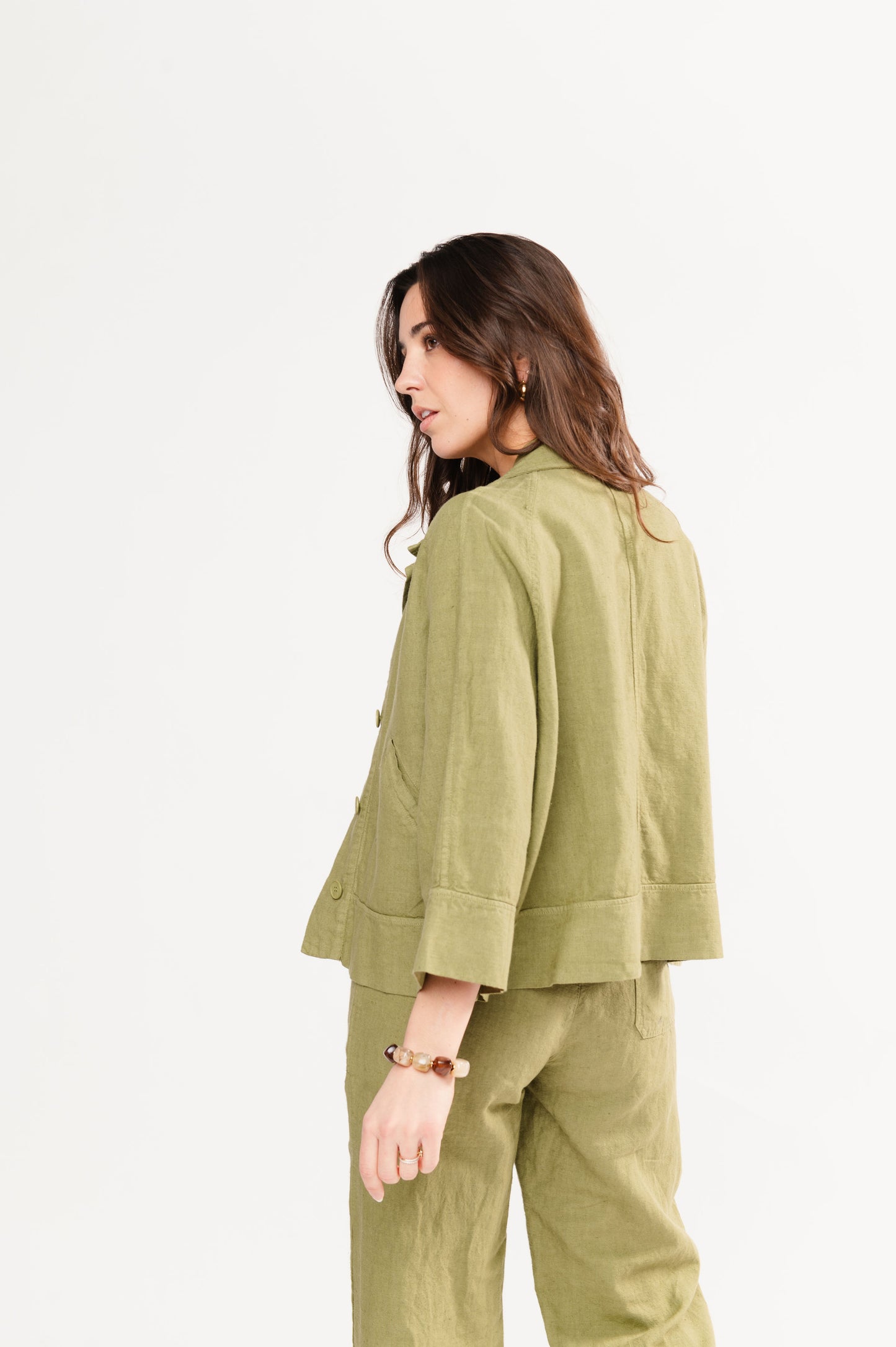 VESTE EN LIN FRIDA VERT