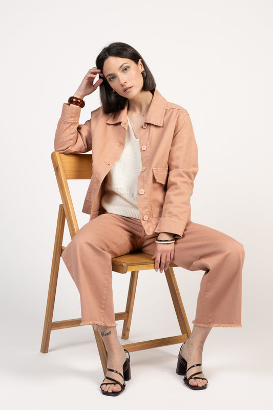 VESTE WORKER ÉLODIE VIEUX ROSE