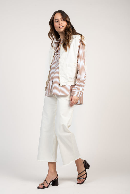 PANTALON ÉVASÉ 7/8ÈME ÉVAN ÉCRU