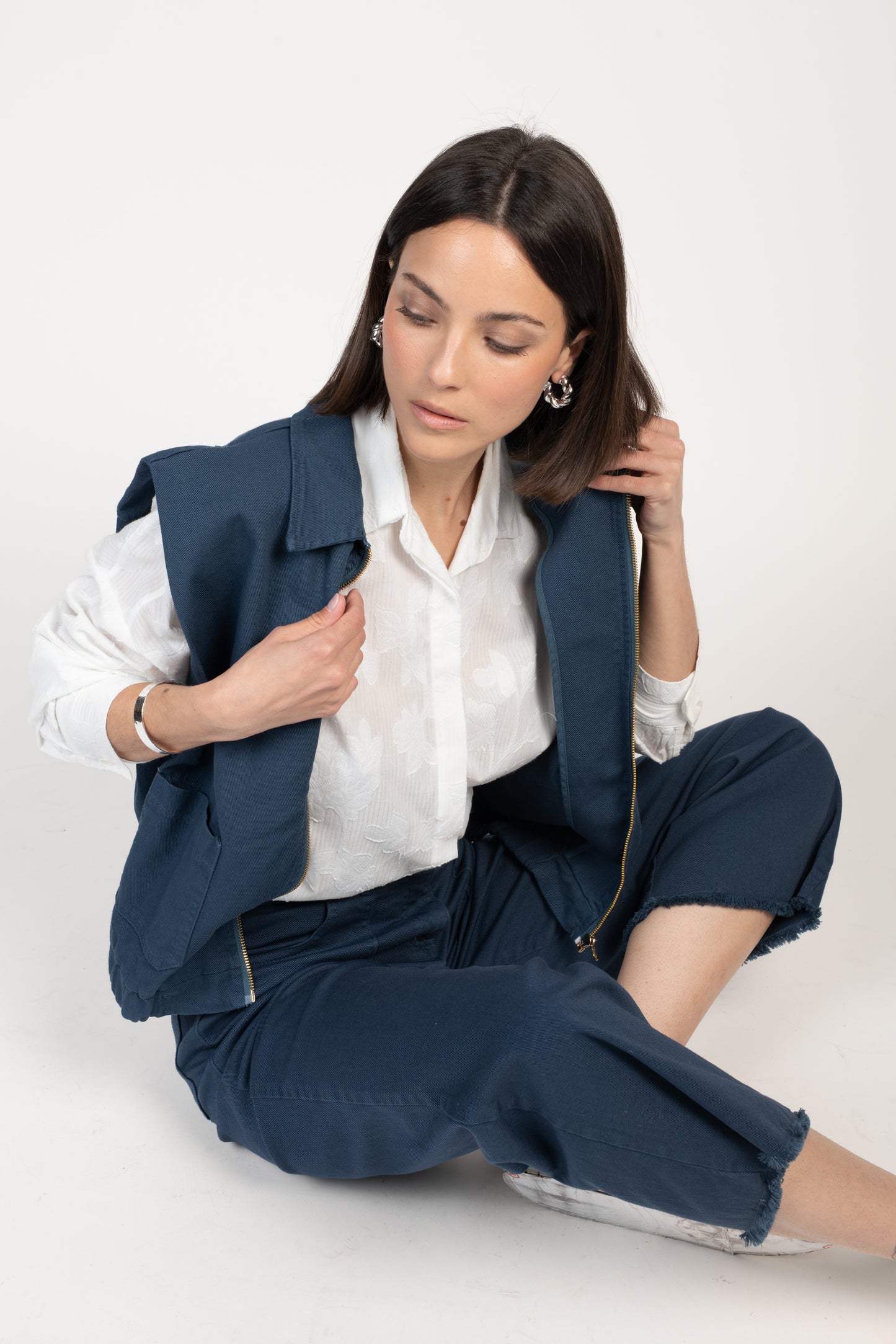 VESTE SANS MANCHES ESTHER BLEUE