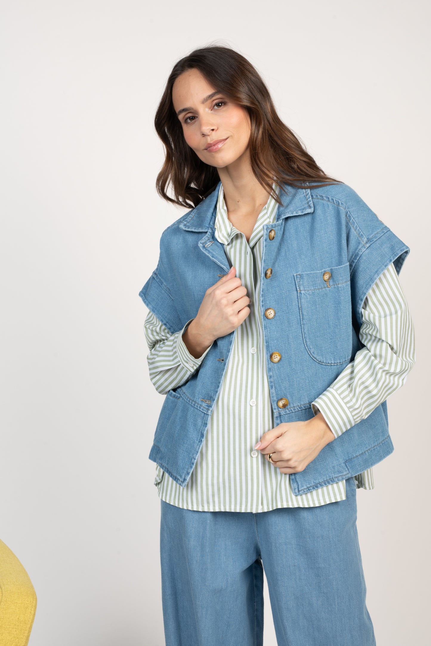 VESTE SANS MANCHES EN JEAN CLAIR FLORENT