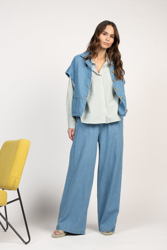 VESTE SANS MANCHES EN JEAN CLAIR FLORENT