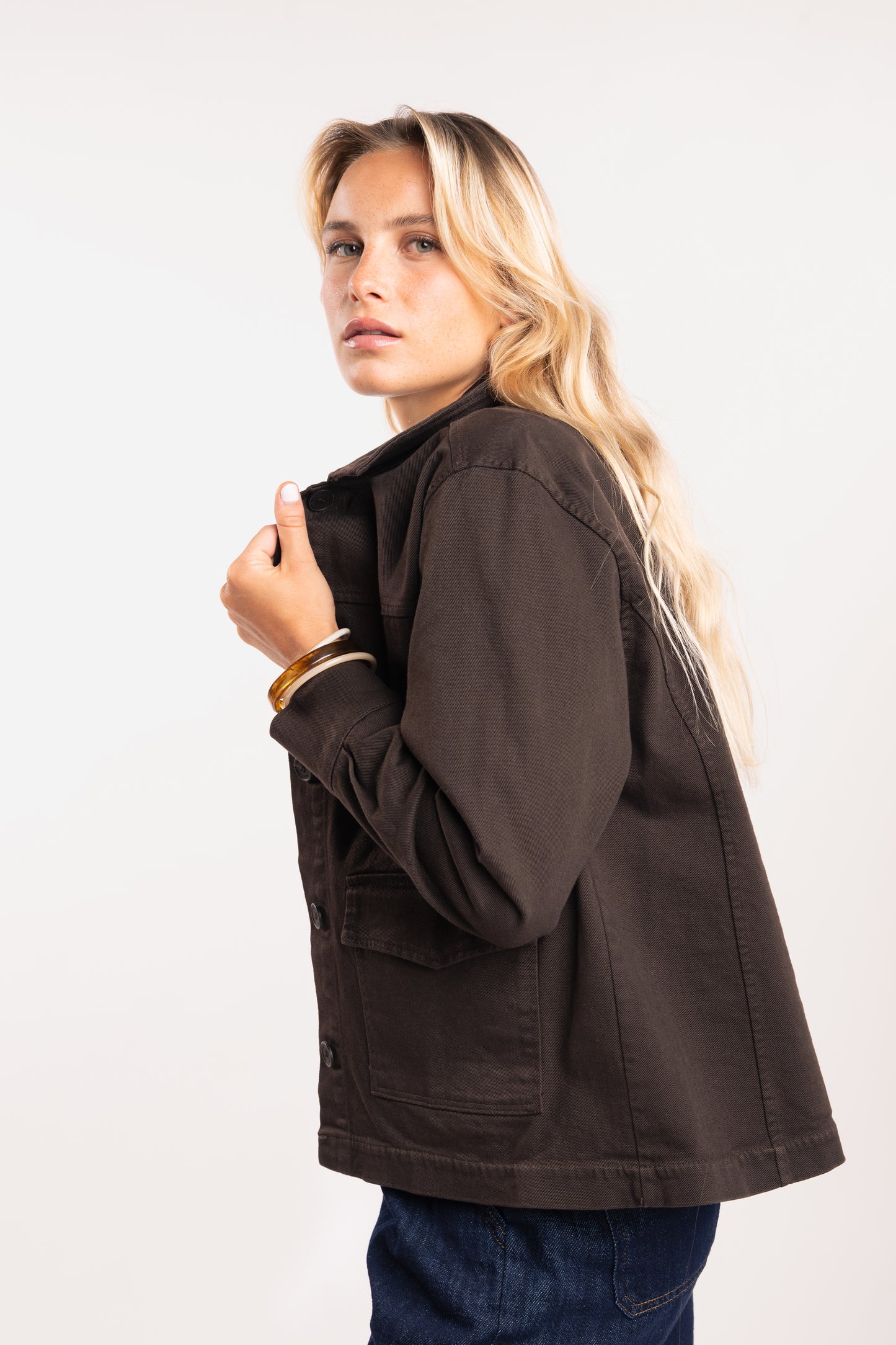 Veste bouton marron 
