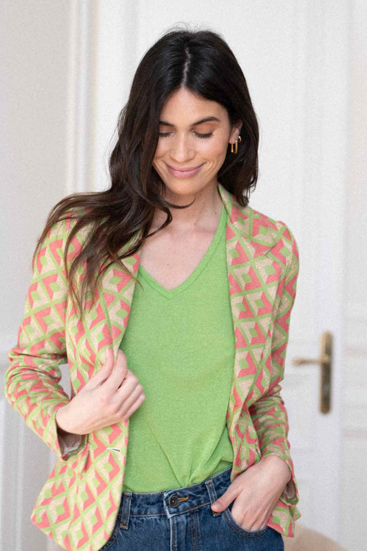 BLAZER GUSTAVE IMPRIMÉ JACQUARD VERT PINEDE