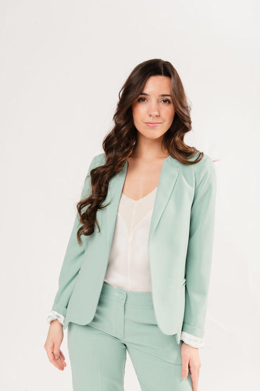 Blazer cintré vert d'eau